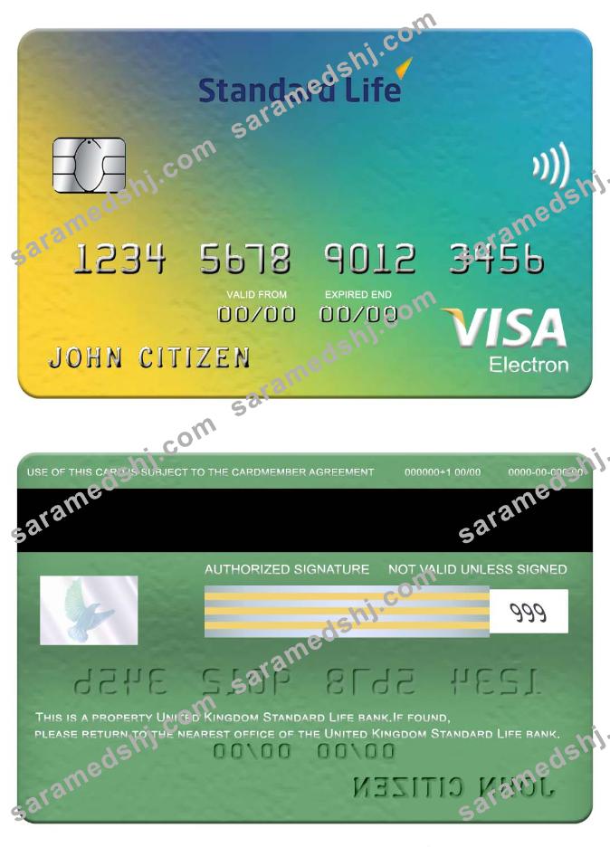 United Kingdom Standard Life bank visa electron card